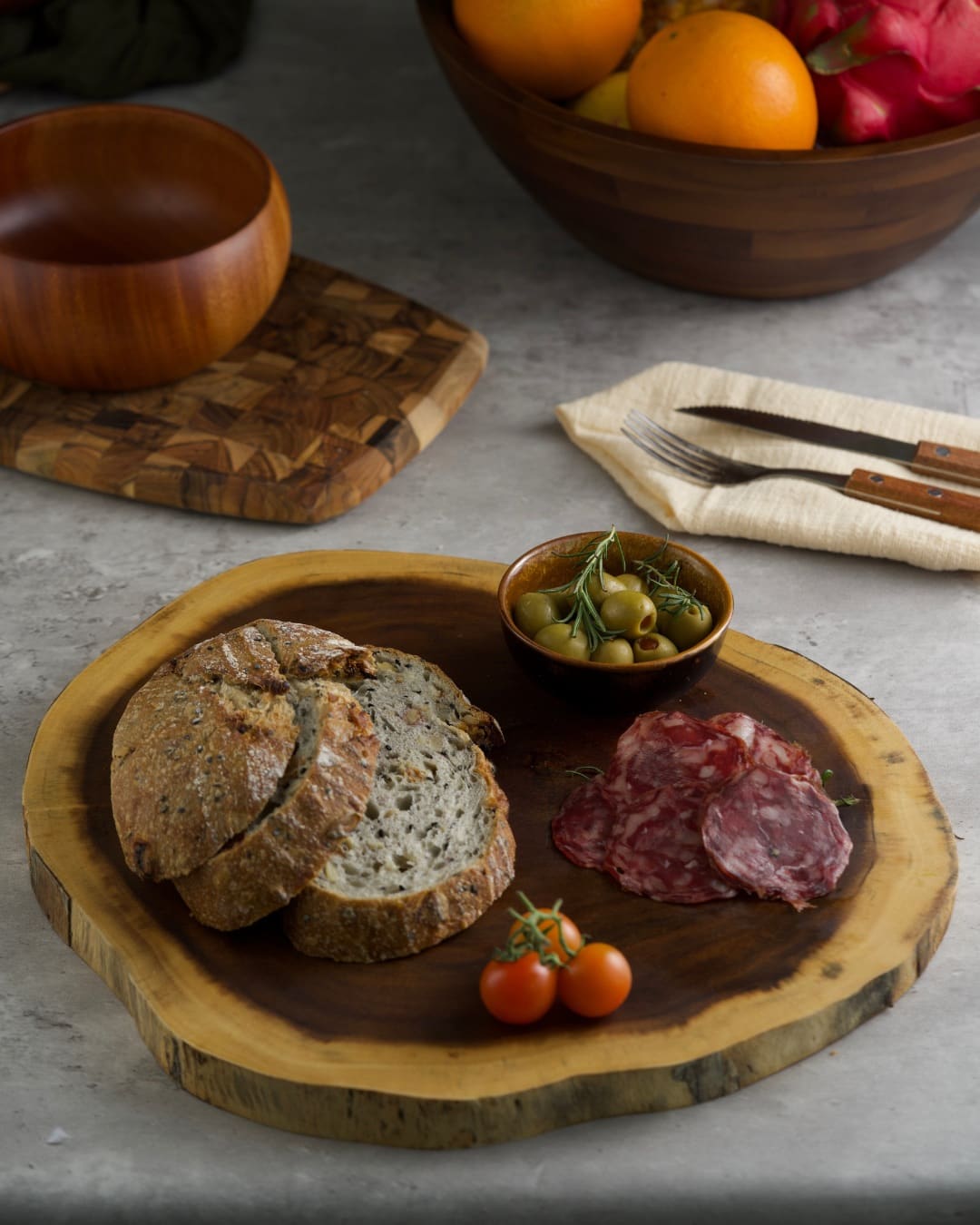 Handcrafted teak kitchen essentials